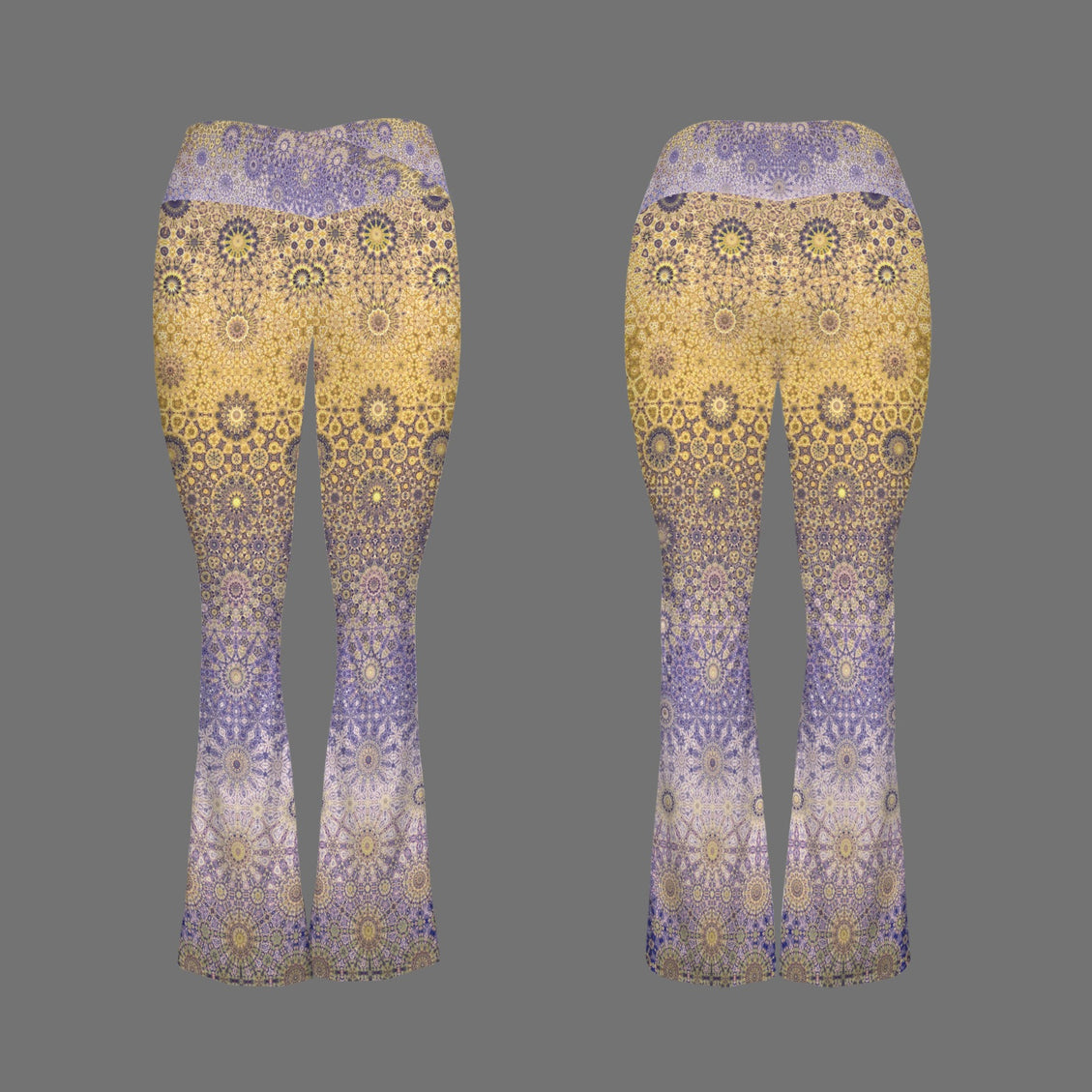 Flare Leggings Gold & Purple Ombre