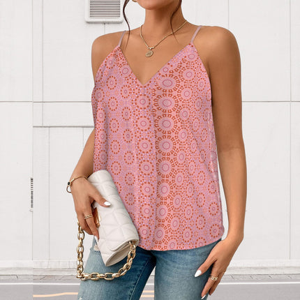 V Neck Cami Pink Carnival Tile