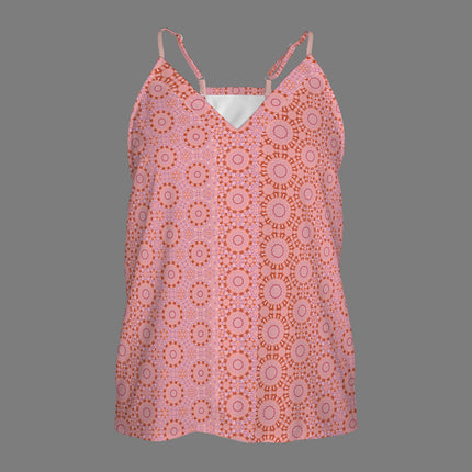 V Neck Cami Pink Carnival Tile