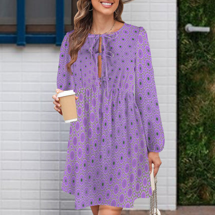 Long Sleeve Tie Front Tunic Dames Rocket