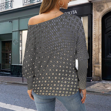 Batwing Long Sleeve Sweater Shattered Windshield Ombre