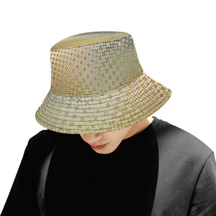 Bucket Hat Unisex Shattered Windshield Gold and Charcoal Ombre