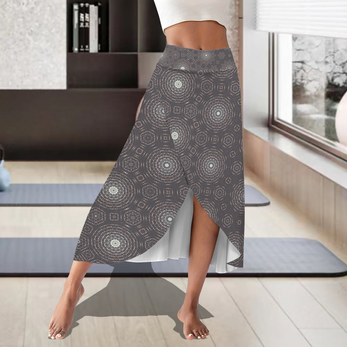 Skort Carnival Tile Charcoal Geometric