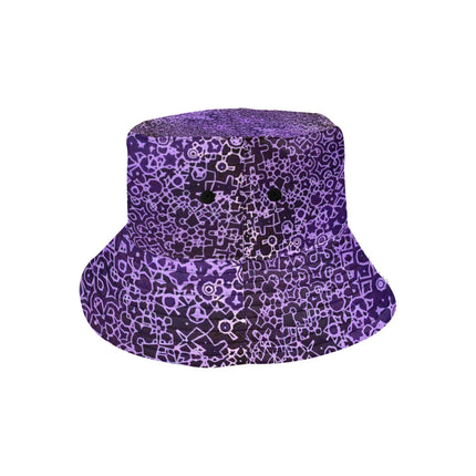 Bucket Hat Unisex Purple and Black Abstract