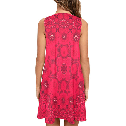 Tank Dress Red Hollyhocks