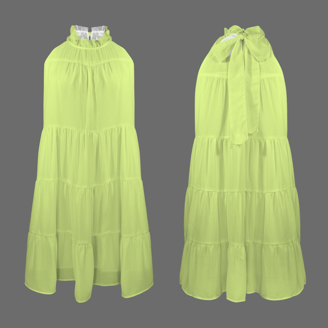 Halter Dress Chartreuse