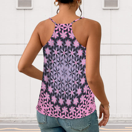 V Neck Cami Summerville Sunset Windmill Pink & Lavendar