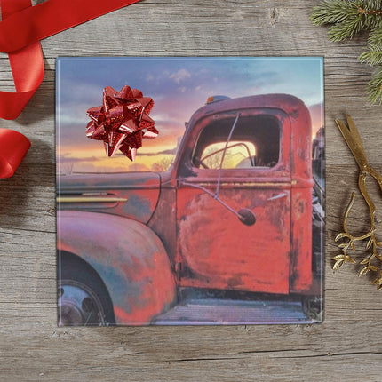 Gift Wrap 2 Rolls Old Red Truck Gift Wrapping Paper 58"x 22.5"(2 Rolls)