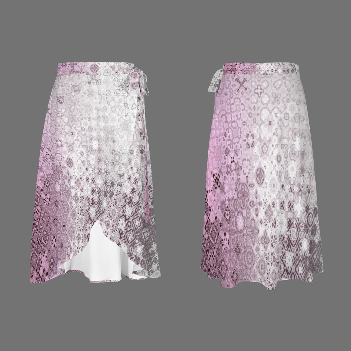 Tie Waist Wrap Skirt Pink Glass Ombre