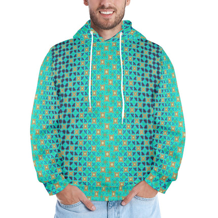 Men's Hoodie Peacock Turquoise Ombre