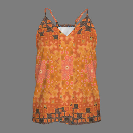 V Neck Cami Orange Lily