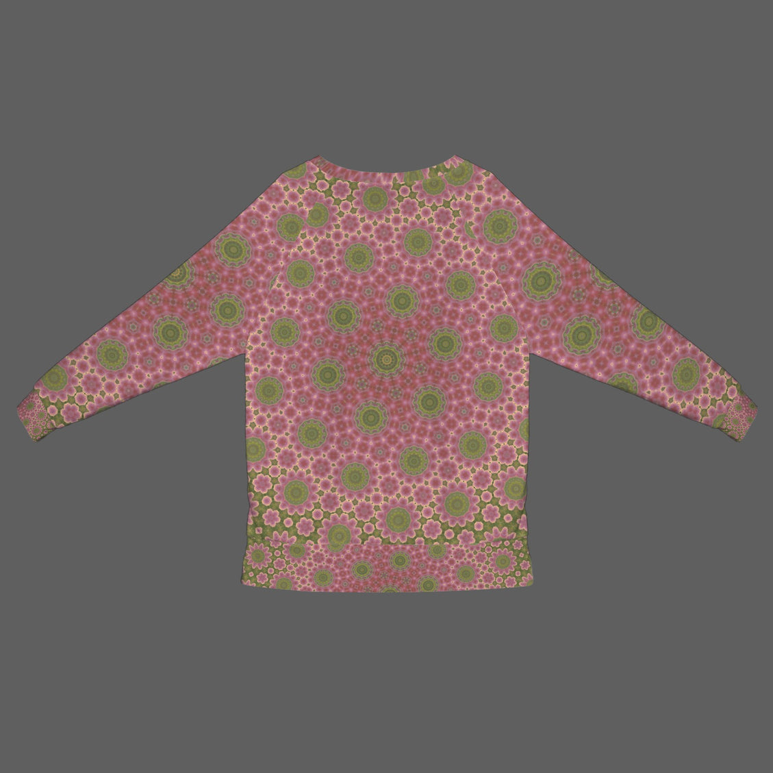 Crew Neck Long Sleeve Side Zip Sweatshirt Cactus in Bloom