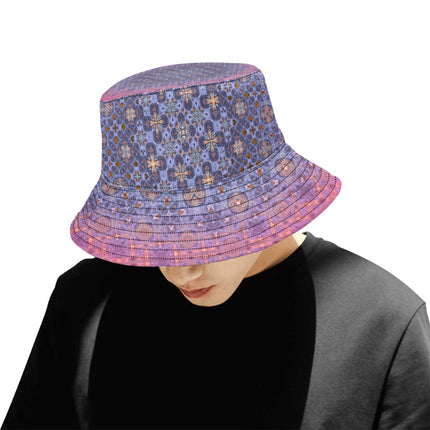 Bucket Hat Unisex Pheasant Feathers Pink Mandela