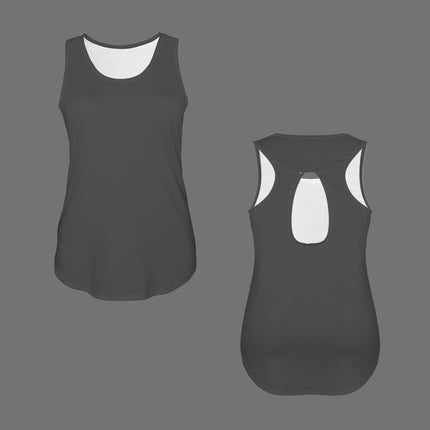 Racer Back Tank Charcoal