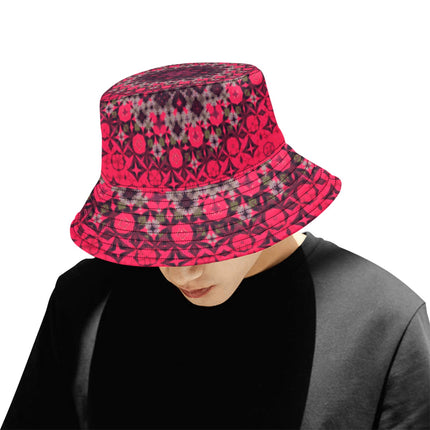 Bucket Hat Unisex Red Hollyhocks Mandela