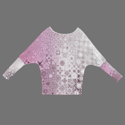 Batwing Long Sleeve Top Pink Glass Ombre