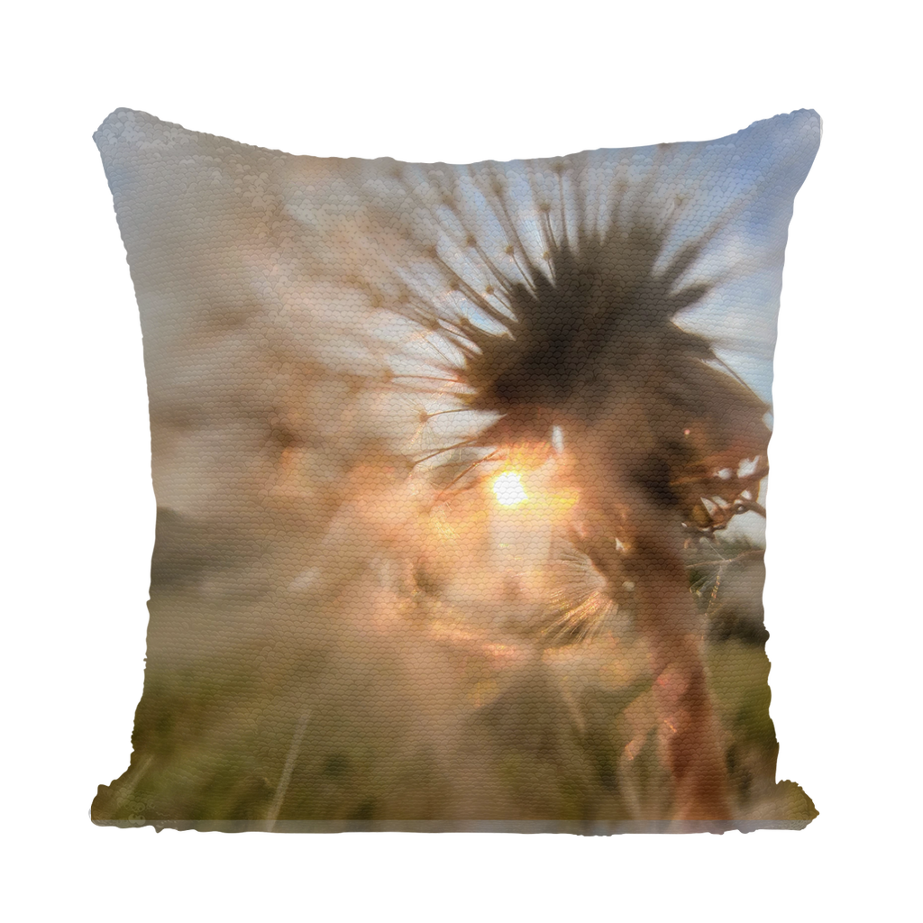 Dandelion in the Sun Sequin Cushion Cover