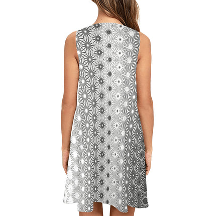 Tank Dress White and Black Geometric