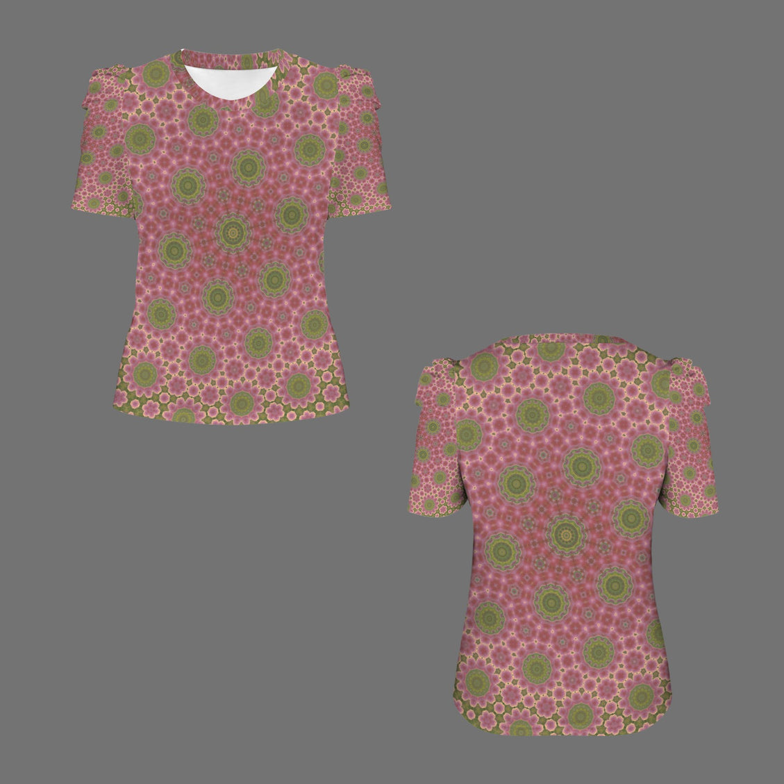 Puff Sleeve T-Shirt Pink Cactus