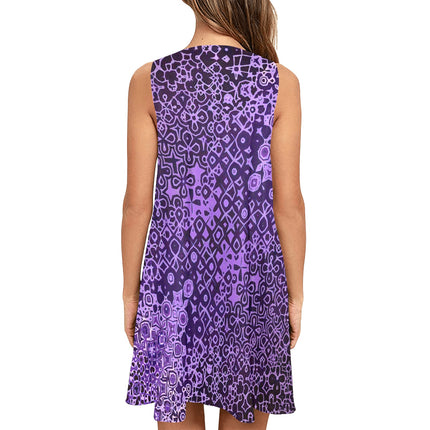 Tank Dress Purple and Black Abstract