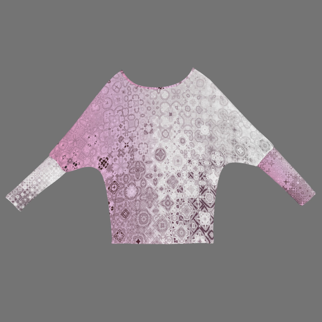 Batwing Long Sleeve Top Pink Glass Ombre