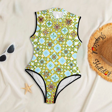 One PIece Back Zip Paddlesuit Buffalo Berries Red Green Yellow