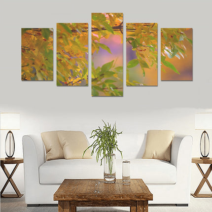 Fall Leaves Wyoming 5 Piece Wall Art Canvas