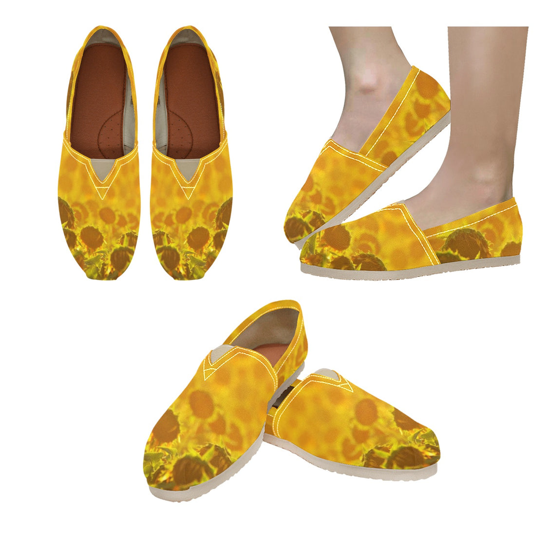 Espadrilles Canvas Sunflowers Gold