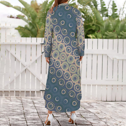 Long Sleeve Shirt Dress Badlands Blue Green Taupe