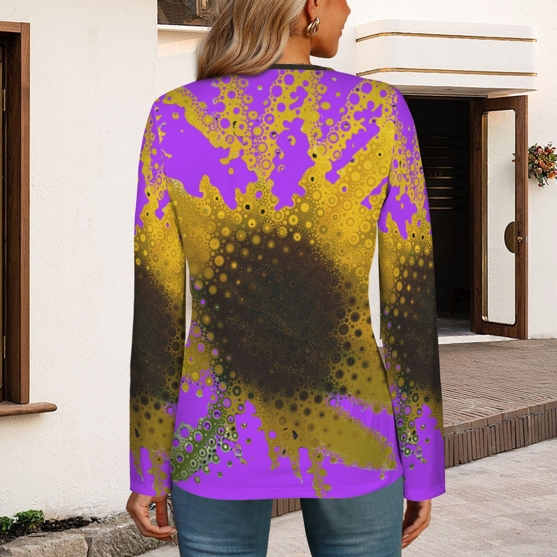 Long Sleeve Zip Top Sunflower Fuschia