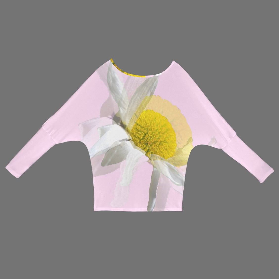 Batwing Long Sleeve Sweater Daisy Watercolor Pink