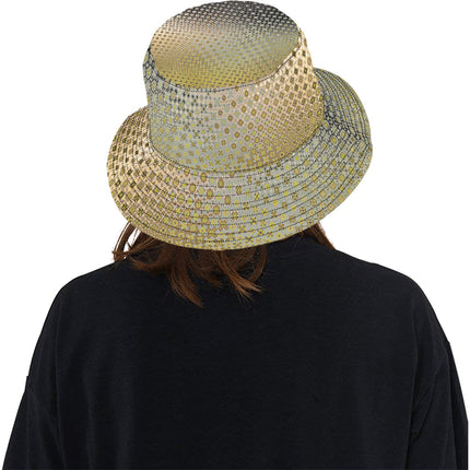 Bucket Hat Unisex Shattered Windshield Gold and Charcoal Ombre