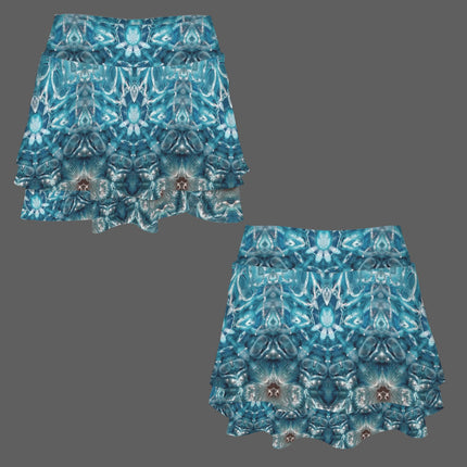 Ruffled Pocket Sports Skirt Blue Glass Ombre