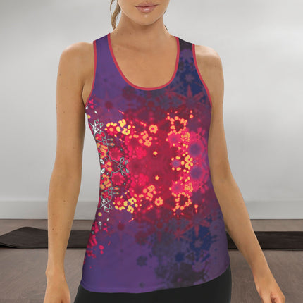 Cross Back Tank Festive Abstract