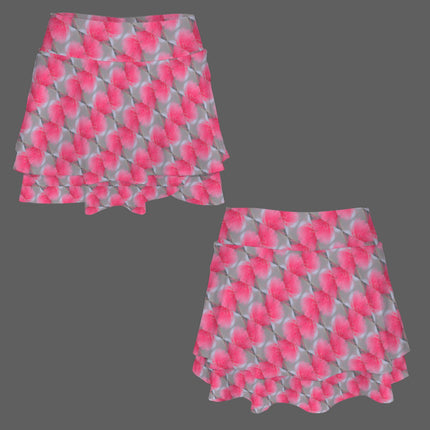 Ruffled Pocket Sports Skirt Bright Pink Butterfly Balm