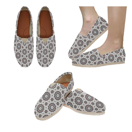 Espadrilles Canvas Carnival Tile Gray and Burgundy