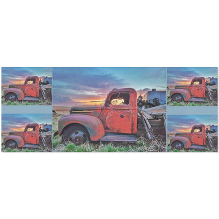 Gift Wrap 2 Rolls Old Red Truck Gift Wrapping Paper 58"x 22.5"(2 Rolls)