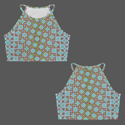 Cropped Tank Buffalo Berries Blue