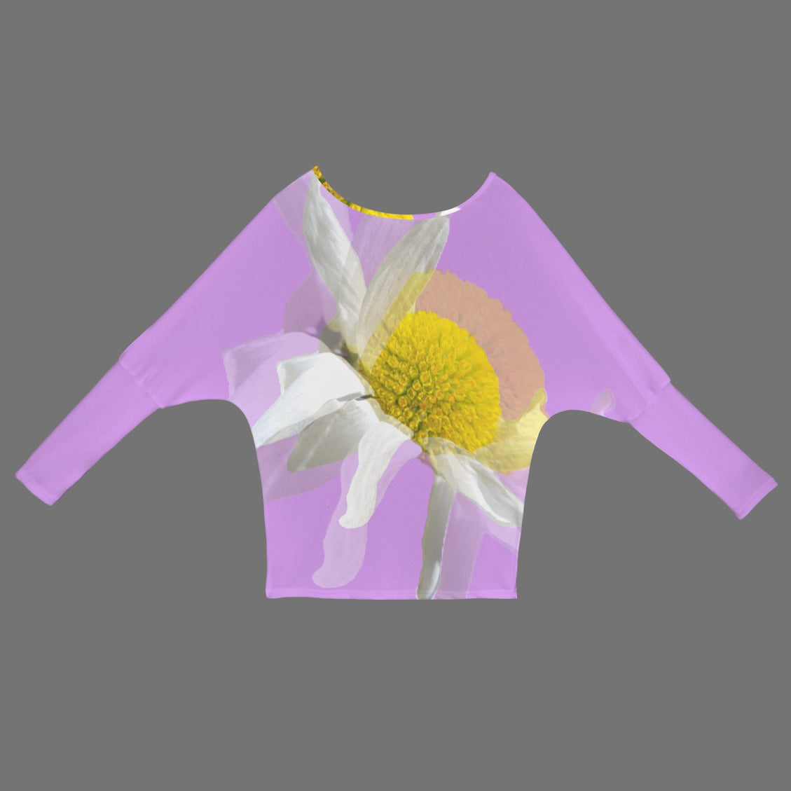 Batwing Long Sleeve Sweater Daisy Watercolor Lavendar