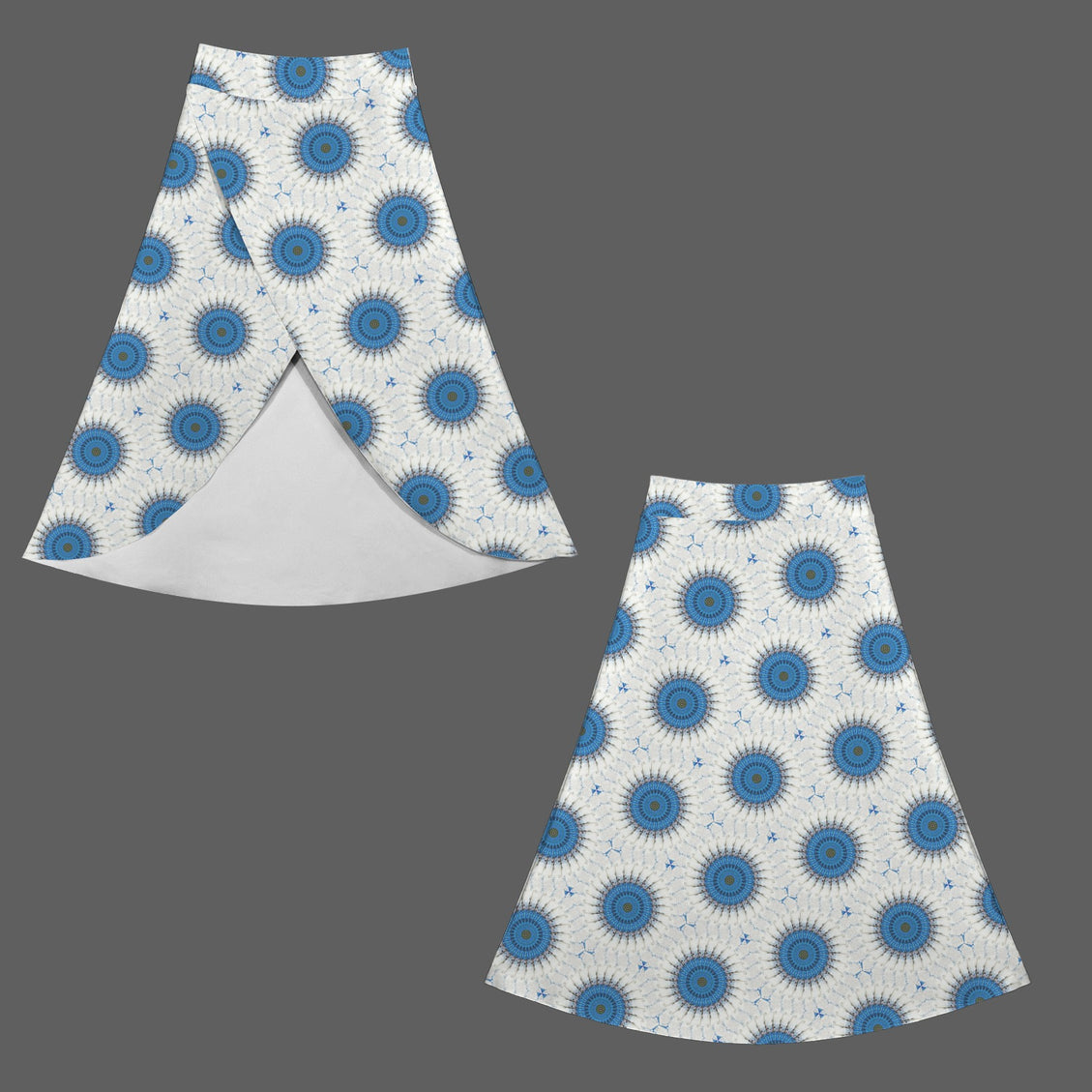 Skort Old Blue Car White and Blue Swirl