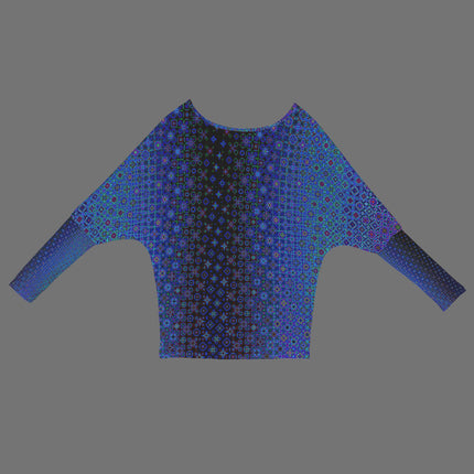 Batwing Long Sleeve Sweater Blue LIghts Ombre