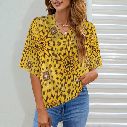 Draped Neck Blouse Butterfly