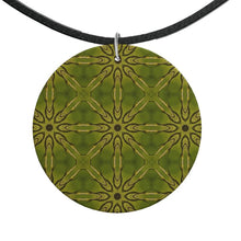 Load image into Gallery viewer, Dandelion Gold Shimmer Round Wood Necklace

