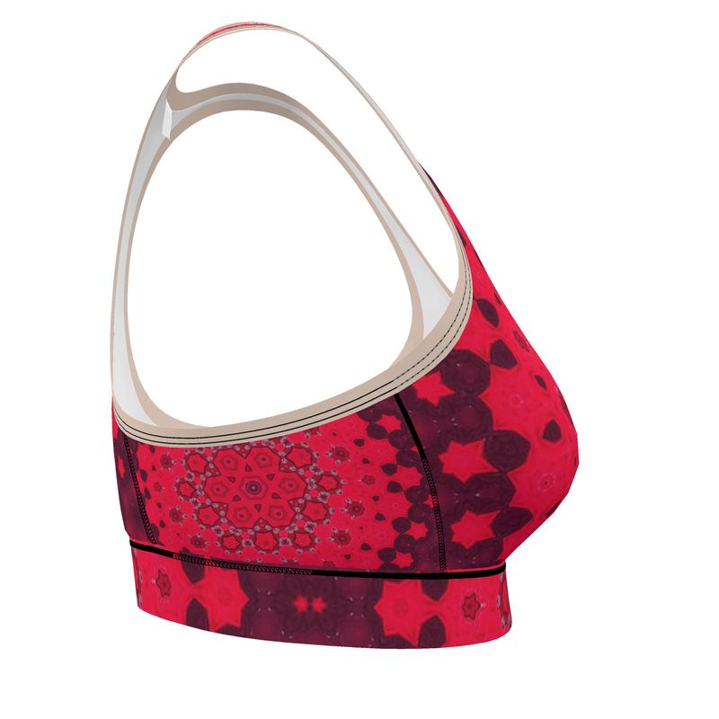 Hollyhocks Geometric Sports Bra