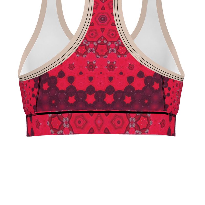 Hollyhocks Geometric Sports Bra