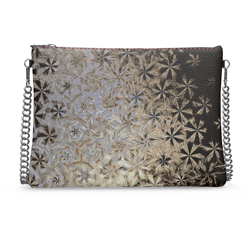 Crossbody Bag With Chain Shimmering Feathers