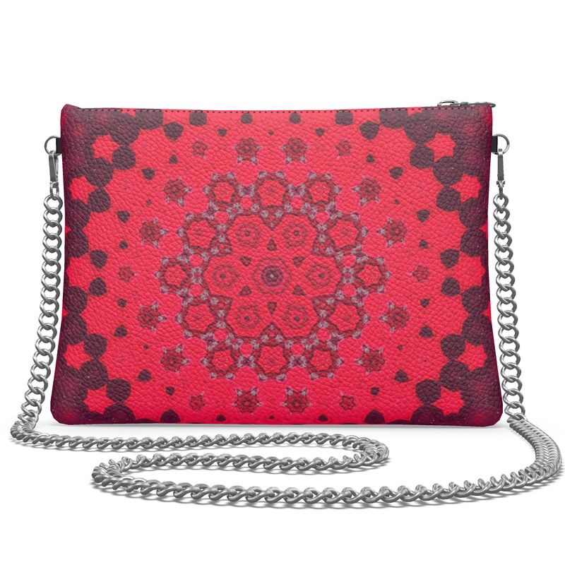 Crossbody Bag with Chain Hollyhocks Geometric