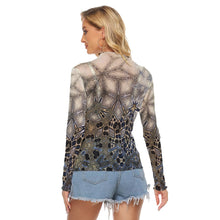 Load image into Gallery viewer, Gold Gray Abstract Women&#39;s Mesh T-shirt
