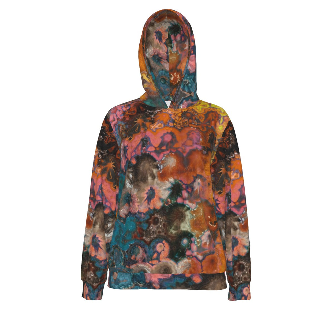 All-Over Print Women's Slim Pullover Hoodie Frosty Feathers