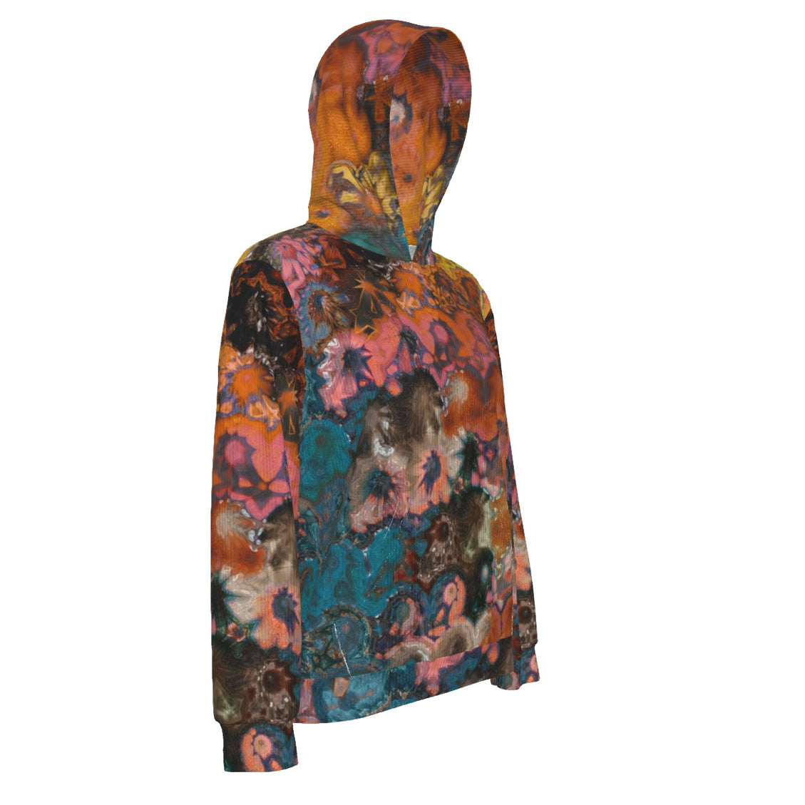 All-Over Print Women's Slim Pullover Hoodie Frosty Feathers